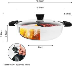 img 3 attached to Non-Stick Shabu Shabu Hot Pot with Divider for Induction Cooktop - Two-flavor Cookware Ideal for 2-3 Person