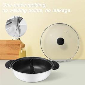 img 1 attached to Non-Stick Shabu Shabu Hot Pot with Divider for Induction Cooktop - Two-flavor Cookware Ideal for 2-3 Person