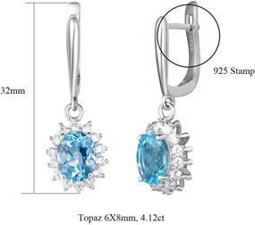 img 3 attached to 💎 Carleen Solid Sterling Silver Blue Topaz Gemstone Pendant Necklace with Clear CZ Simulated Diamond Accents - Elegant Jewelry for Women, Ideal for Daily Wear and Gifting