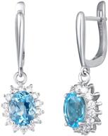 💎 carleen solid sterling silver blue topaz gemstone pendant necklace with clear cz simulated diamond accents - elegant jewelry for women, ideal for daily wear and gifting logo