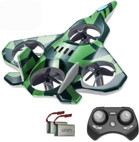 img 4 attached to Zego F22 Remote Control Drone for Kids and Beginners, Easy to Fly and Hover, RC Quadcopter Fighter Jet with 360° Flips, LED Light Indication, Upgraded 4 Blade Propellers and 2 Batteries, Best Gift for Kids