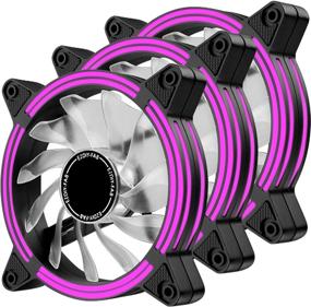 img 4 attached to 💜 EZDIY-FAB 120mm Dual-Frame Purple LED Fan - High Airflow, Quiet PC Case Fan 3-Pack for CPU Coolers, Radiators - 3-Pin