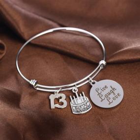 img 1 attached to 🎉 Joyous Birthday Bracelets: Celebrate with Cake, Cheer, Live, Laugh, Love Charms - Perfect Gifts for Her