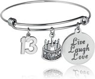 🎉 joyous birthday bracelets: celebrate with cake, cheer, live, laugh, love charms - perfect gifts for her logo