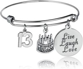 img 4 attached to 🎉 Joyous Birthday Bracelets: Celebrate with Cake, Cheer, Live, Laugh, Love Charms - Perfect Gifts for Her