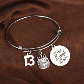 img 2 attached to 🎉 Joyous Birthday Bracelets: Celebrate with Cake, Cheer, Live, Laugh, Love Charms - Perfect Gifts for Her