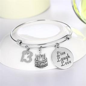 img 3 attached to 🎉 Joyous Birthday Bracelets: Celebrate with Cake, Cheer, Live, Laugh, Love Charms - Perfect Gifts for Her