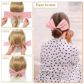 img 2 attached to 🌸 Классный многоцветный тканевый магический зажим для прически Twister Hairstyle Shaper - 8 штук Легкий пучок заколка для волос, французская прическа, создание пучка, гибкий, многоразовый твистер для женщин и девочек (простой узор)