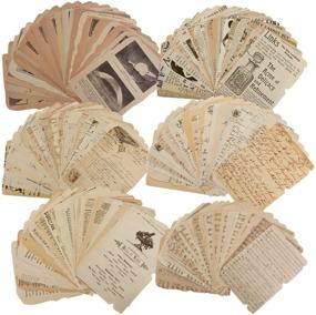 img 4 attached to 📚 Harraca Scrapbooking Supplies: 150 Sheets of Vintage Craft Paper, Stickers, and Journaling Kit for Bullet Journals, Junk Journals, DIY Cottagecore Room Decor, Wall Art, and Aesthetic Crafting