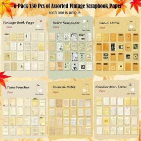 img 3 attached to 📚 Harraca Scrapbooking Supplies: 150 Sheets of Vintage Craft Paper, Stickers, and Journaling Kit for Bullet Journals, Junk Journals, DIY Cottagecore Room Decor, Wall Art, and Aesthetic Crafting