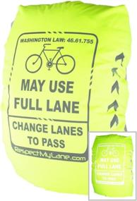 img 4 attached to 🎒 Respect My Lane Backpack Bag Rain Cover - Ultra-Reflective, Waterproof & High-Visibility for Safe Day/Night Cycling. Complies with Full Lane State Law - 100% 3M Scotchlite