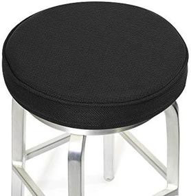 img 2 attached to 🪑 Black Memory Foam Bar Stool Cushions - Round Covers with Non-Slip Backing and Elastic Band by Shinnwa (14-inch)