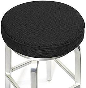 img 1 attached to 🪑 Black Memory Foam Bar Stool Cushions - Round Covers with Non-Slip Backing and Elastic Band by Shinnwa (14-inch)