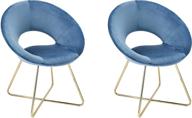 canglong современные бархатные подставки для красивого табурета, гостиной домашнего офиса, приема гостей, обеденного или отдыха в гостиных кресла на золотых ножках, комплект из 2-х штук, синий (ku-191338) логотип