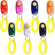 🐶 coolrunner 7pcs 7 color universal animal pet dog training clicker with wrist bands strap - assorted color clickers for pet dog training & obedience aid logo