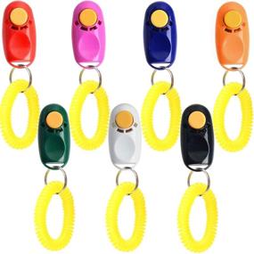 img 4 attached to 🐶 Coolrunner 7pcs 7 Color Universal Animal Pet Dog Training Clicker with Wrist Bands Strap - Assorted Color Clickers for Pet Dog Training & Obedience Aid