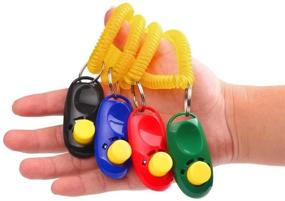 img 1 attached to 🐶 Coolrunner 7pcs 7 Color Universal Animal Pet Dog Training Clicker with Wrist Bands Strap - Assorted Color Clickers for Pet Dog Training & Obedience Aid