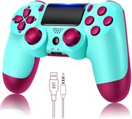🎮 yu33 wireless remote controller for ps4 console with two motors and charging cable, 2021 new model joystick - berryblue mando: the perfect gamepad gift for girls, kids, and men logo
