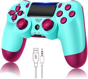 img 4 attached to 🎮 YU33 Wireless Remote Controller for PS4 Console with Two Motors and Charging Cable, 2021 New Model Joystick - BerryBlue mando: The Perfect Gamepad Gift for Girls, Kids, and Men
