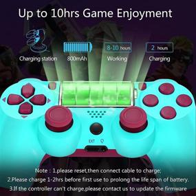 img 3 attached to 🎮 YU33 Wireless Remote Controller for PS4 Console with Two Motors and Charging Cable, 2021 New Model Joystick - BerryBlue mando: The Perfect Gamepad Gift for Girls, Kids, and Men
