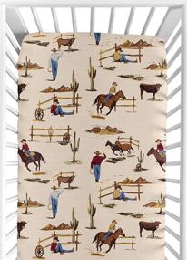 img 4 attached to 🤠 Wild West Cowboy Fitted Crib Sheet – Sweet Jojo Designs Bedding Sets