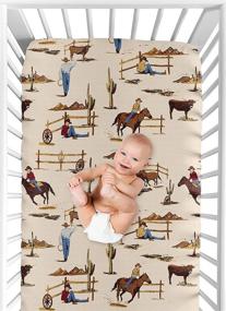 img 1 attached to 🤠 Wild West Cowboy Fitted Crib Sheet – Sweet Jojo Designs Bedding Sets