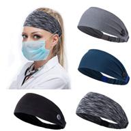 🩺 elastic button headbands for doctor nurse, ears protection, non-slip hair bands for yoga, sports, running logo