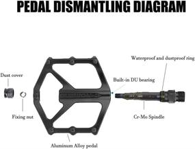 img 2 attached to 🚴 ZUKKA Mountain Bike Pedals, Aluminum Alloy Double DU 9/16" Pedal Sets - Enhanced Bike Accessories