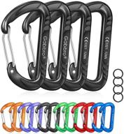 🔑 gabbro carabiner clip heavy duty, 4 pack 12kn (2697 lbs) keychain aluminum wiregate carabiners for keys, hammock, hiking, dog leash логотип