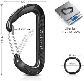 img 3 attached to 🔑 GABBRO Carabiner Clip Heavy Duty, 4 Pack 12Kn (2697 lbs) Keychain Aluminum Wiregate Carabiners for Keys, Hammock, Hiking, Dog Leash