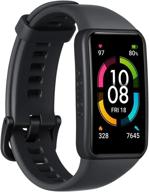 💪 honor band 6: advanced fitness tracker smart watch with amoled color screen, heart rate monitoring, spo2, and women's cycle tracking - 14-day battery life, 5atm waterproof, global version (black) логотип