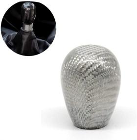 img 3 attached to TASAN RACING Carbon Fiber Style Gear Shift Knob With 3 Adapters Universal Oval Ball Type Stick Shifter Silver