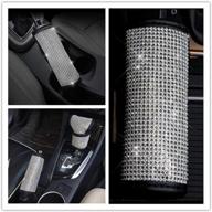 💎 mightyduty 1pcs handbrake cover with crystal diamond, bling rhinestone leather shiny design handcrafted car accessories for most car models logo