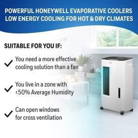 img 4 attached to 🌀 Honeywell 176 CFM Indoor Evaporative Air Cooler: Stay Cool with Remote Control, White/Gray (CS071AE-X2)