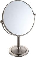 🪞 kaiiy 8-inch tabletop cosmetic mirror with double sided 5x magnification, swivel design for makeup, shaving, and vanity - brushed nickel finish logo