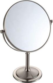 img 4 attached to 🪞 KAIIY 8-Inch Tabletop Cosmetic Mirror with Double Sided 5X Magnification, Swivel Design for Makeup, Shaving, and Vanity - Brushed Nickel Finish