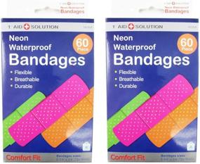 img 2 attached to 🩹 JMK 120 Neon Waterproof Adhesive Bandages for Kids Children First Aid by 1st Aid Solution