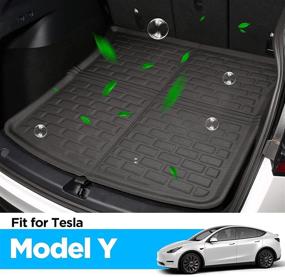 img 3 attached to All-Weather Waterproof Rear Trunk Mats: Carwiner Tesla Model Y Accessories - Rear Cargo Liner 2020 2021