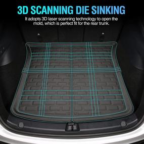 img 2 attached to All-Weather Waterproof Rear Trunk Mats: Carwiner Tesla Model Y Accessories - Rear Cargo Liner 2020 2021