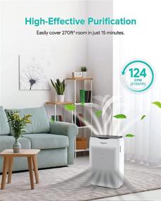 img 3 attached to Bagotte H13 True HEPA Air Purifier: Powerful Quiet Cleaner for Large Rooms, Bedrooms, and Homes - Allergies, Pets, Odors, Smoke, Dust, Pollens, and Ozone-Free