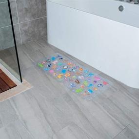 img 3 attached to 🦁 BEEHOMEE Large Cartoon Non-Slip Bathtub Mat for Kids - Anti-Slip Shower Mat for Children, Machine Washable XL Size Bathroom Mat for Tub Floor 35x16 (Zoo)