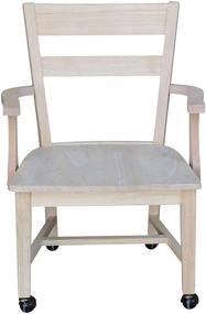 img 3 attached to 🪑 Enhance Your Dining Experience with International Concepts Unfinished Dining Chair with Casters