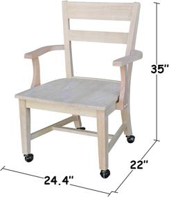 img 1 attached to 🪑 Enhance Your Dining Experience with International Concepts Unfinished Dining Chair with Casters