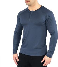 img 1 attached to 👕 Efficient Moisture-Wicking Henley HydraVent Athletic Shirts for Men