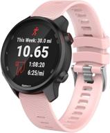 🎀 isabake 20 мм мягкие силиконовые запасные браслеты для garmin forerunner 245/245 music/forerunner 645/645 music - совместимые с garmin vivoactive 3 /venu sq/vivomove hr (розовые) логотип