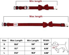 img 3 attached to 🐶 Dog Bow Tie Collar, HAOPINSH Plaid Bow Tie Dog Collar with Buckle - Adjustable, Soft and Comfortable for Dogs Cats Pets - Red (Large)