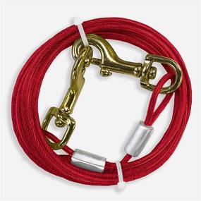 img 3 attached to Medium Weight Red Dog Tie 🐾 Out Cable, 15 Feet - Four Paws
