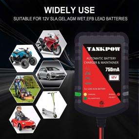 img 1 attached to 12V 750mA Smart Battery Float Charger and Maintainer for Motorcycle, ATVs, and more - Automatic Powersports Battery Charger and Maintainer with Double LED Charging Indication and Fuse Ring Terminal