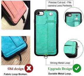 img 2 attached to TOOVREN iPhone SE2 Case iPhone 7/8 Wallet Case Lanyard Neck Strap iPhone 7/8/SE Protective Case with Kickstand Leather PU Card Holder Adjustable Detachable Necklace for Anti-Lost and Outdoor Activities (Aqua)