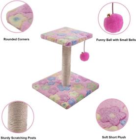 img 1 attached to 🐱 Modern Pink Cat Tree with Platform, Scratching Posts and Short Plush Soft Jumping Board - YSCP